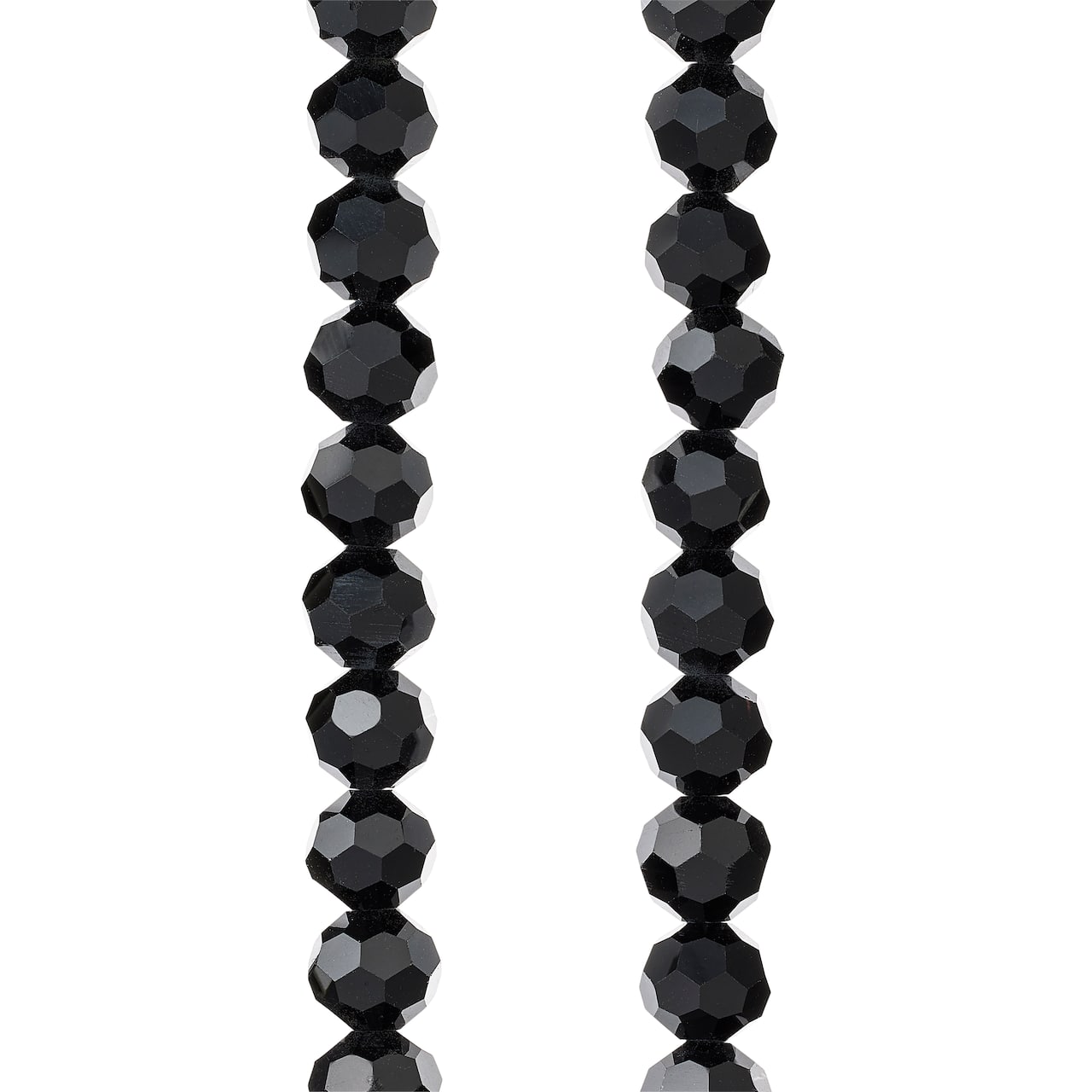 Black Faceted Glass Round Beads, 8mm by Bead Landing™